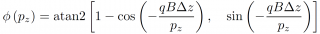 Equation 1: Track azimuthal angle