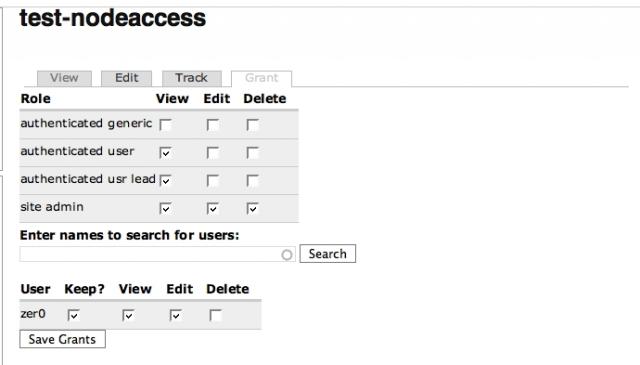 nodeaccess: Access settings by a user for a specific node 